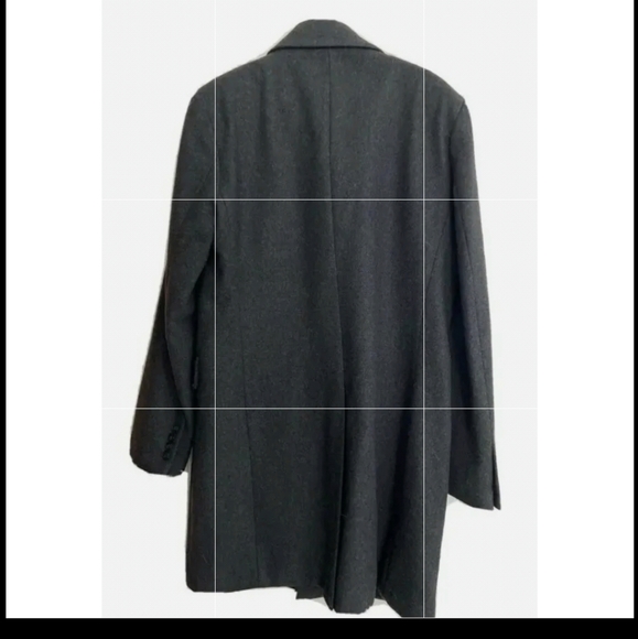 TOPMAN Jacket Overcoat Trenchcoat Wool-Blend Charcoal Gray Men's Size Large - Picture 2 of 4